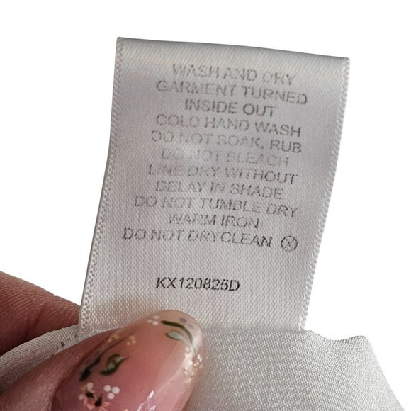 Keepsake the Label Handkerchief Hem White Sequins Dress Spaghetti Strap Sz S - Picture 10 of 11